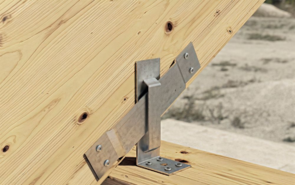 Кронштейн (уголок) для деревянных домов 125х250х2 мм Holz LOG250, углеродистая сталь - фото